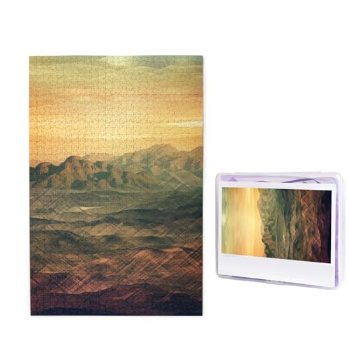 Puzzle mit 1000 Teilen – Talmuster-Bilderpuzzles für Erwachsene, herausforderndes Puzzle, personalisiertes Holzpuzzle, Fotopuzzle, Geschenke, 74,9 x 50 cm von Btcowzrv