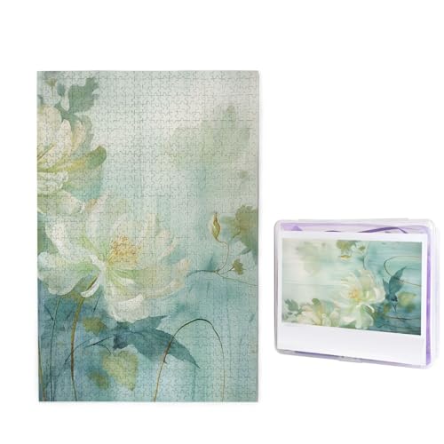 Puzzle mit 1000 Teilen – elegante Blumen-Bilderpuzzles für Erwachsene, anspruchsvolles Puzzle, personalisiertes Holzpuzzle, Fotopuzzle, Geschenke, 74,9 x 50 cm von Btcowzrv