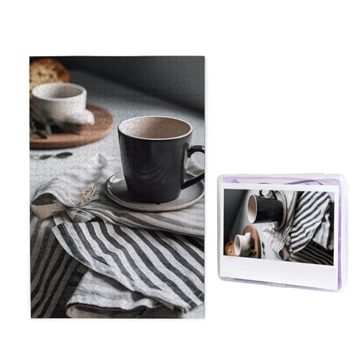 Puzzle mit 1000 Teilen – leere Kaffeetassen-Bilderpuzzles für Erwachsene, anspruchsvolles Puzzle, personalisiertes Holzpuzzle, Fotopuzzle, Geschenke, 74,9 x 50 cm von Btcowzrv