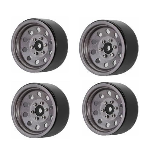 Btgghytr 1 9'' Beadlock Radnaben Fernbedienung Felgenset 4PCS Für 1:10 Auto SCX10 Modell Fahrzeugteil von Btgghytr