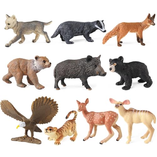 Btgghytr 10/14/16PCS Kinder Simulation Tiere Spielzeug Für Junge Modelle Action Figuren Füchse Wolf Tiere Kinder Erkenntnis Spielzeug von Btgghytr