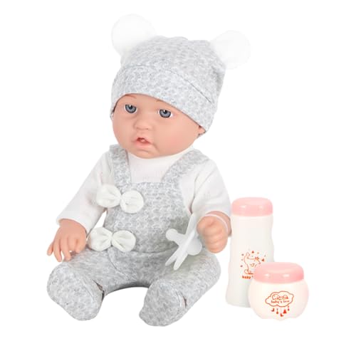 Btgghytr 30 cm Baby Wiedergeburtspuppe Mit Nippel/Flaschenzubehör Mit Beweglichem Arm Und Bein Kuschelpuppe Kleinkind Geburtstagsgeschenk von Btgghytr