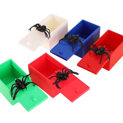 Btgghytr 5 Stücke Spinnen Box Modell Halloween Dekorative Spielzeug Kunststoff Spinnen Box Kunststoff Künstliche Gefälschte Spinnen Box Kinder Geschenke von Btgghytr