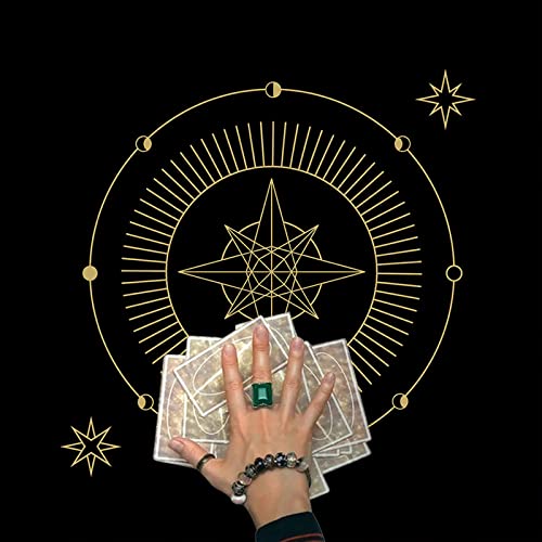 Btgghytr Quadratische Tarot Tischdecke Pentagramm Samt Astrologie Tarot Wahrsagekarten Tischdecke Wandteppich Zubehör von Btgghytr