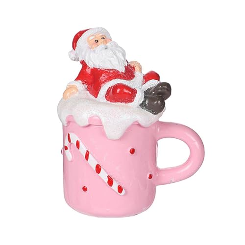 Harze Weihnachtsmann Schneemann Lebkuchen in Tasse Figur Ornament für Weihnachten Kuchen Topeprs Dekoration für Zuhause Tischregal von Btgghytr