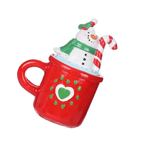 Harze Weihnachtsmann Schneemann Lebkuchen in Tasse Figur Ornament für Weihnachten Kuchen Topeprs Dekoration für Zuhause Tischregal von Btgghytr