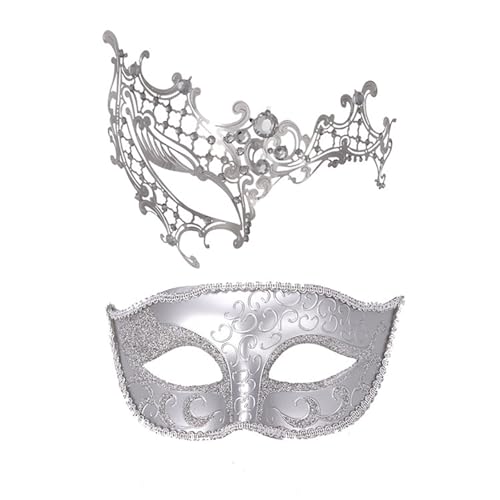 Btruely 2 Stück Maskerade Maske mit Stab, Frauen Venezianische Spitzenmaske Karneval Maske Karneval Maskerade Augenmaske für Frauen Mädchen Kostüm Party Masken Verkleidung von Btruely