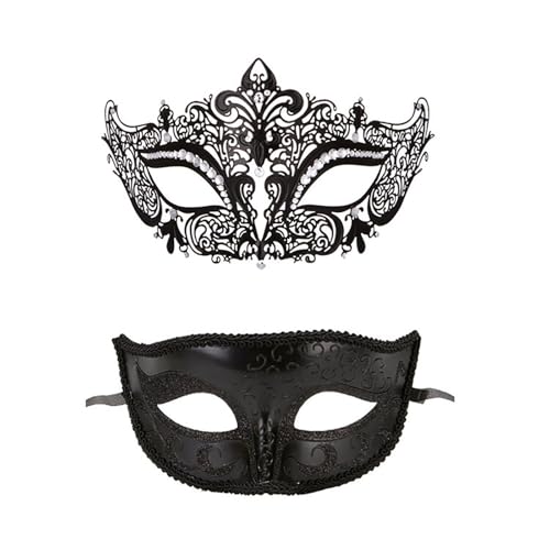 Btruely 2 Stück Maskerade Maske mit Stab, Frauen Venezianische Spitzenmaske Karneval Maske Karneval Maskerade Augenmaske für Frauen Mädchen Kostüm Party Masken Verkleidung von Btruely