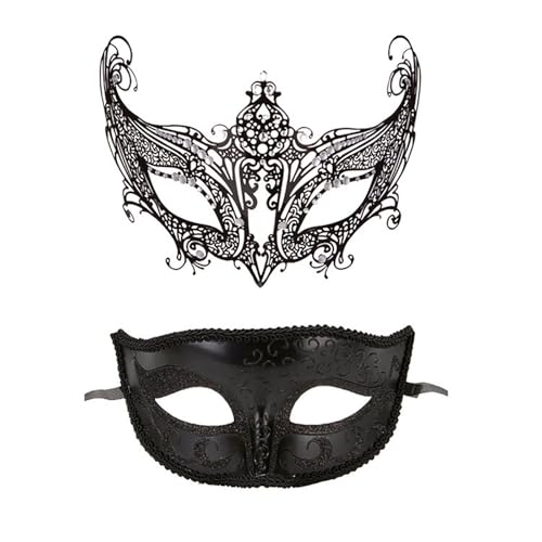 Btruely 2 Stück Maskerade Maske mit Stab, Frauen Venezianische Spitzenmaske Karneval Maske Karneval Maskerade Augenmaske für Frauen Mädchen Kostüm Party Masken Verkleidung von Btruely