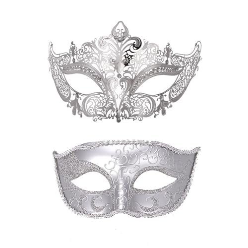 Btruely 2 Stück Maskerade Maske mit Stab, Frauen Venezianische Spitzenmaske Karneval Maske Karneval Maskerade Augenmaske für Frauen Mädchen Kostüm Party Masken Verkleidung von Btruely