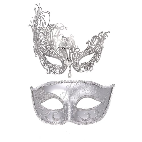 Btruely 2 Stück Maskerade Maske mit Stab, Frauen Venezianische Spitzenmaske Karneval Maske Karneval Maskerade Augenmaske für Frauen Mädchen Kostüm Party Masken Verkleidung von Btruely