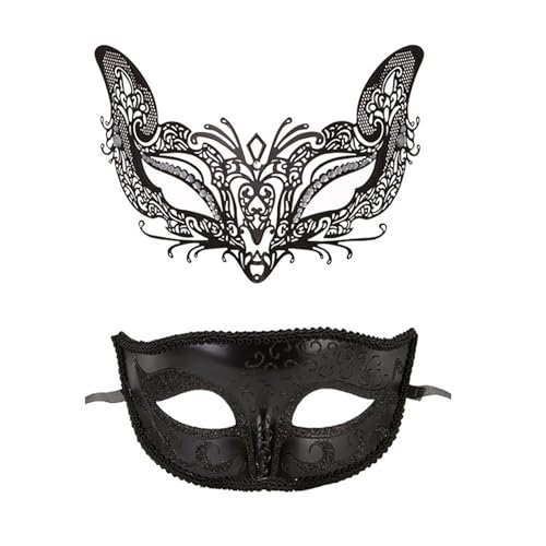 Btruely 2 Stück Maskerade Maske mit Stab, Frauen Venezianische Spitzenmaske Karneval Maske Karneval Maskerade Augenmaske für Frauen Mädchen Kostüm Party Masken Verkleidung von Btruely