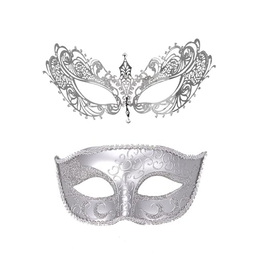 Btruely 2 Stück Maskerade Maske mit Stab, Frauen Venezianische Spitzenmaske Karneval Maske Karneval Maskerade Augenmaske für Frauen Mädchen Kostüm Party Masken Verkleidung von Btruely