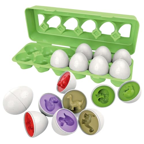 Spielzeug Eier Kinder Passendes,12 PCS Farbe und Form Montessori Spielzeuge Montessori Eier Spielzeug Farbe und Formen Sortieren Lustiges Ei Lernspielzeug Matching Eggs Set Geburtstag für Kinder von BULKEE