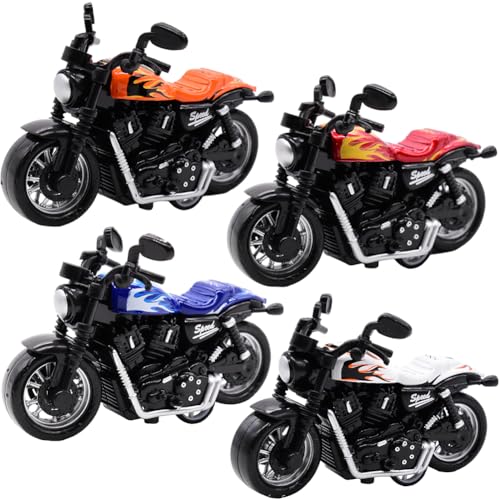 BuLKee 4 Stücke Motorrad Spielzeug Legierung Motorrad Spielzeug Spielzeugautos Set Motorrad Modell Kreative Mini Motorradsimulation Für Kinder Intellektuelles Spielzeug Geschenkset von Buosha