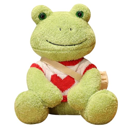 BuLKee Frosch Plüschspielzeug, 25cm Niedlich Frosch Flauschiger Stofftier Spielzeug Puppe Plüschtier Frosch kreatives Stofftier Geschenke für Kinder von BuLKee