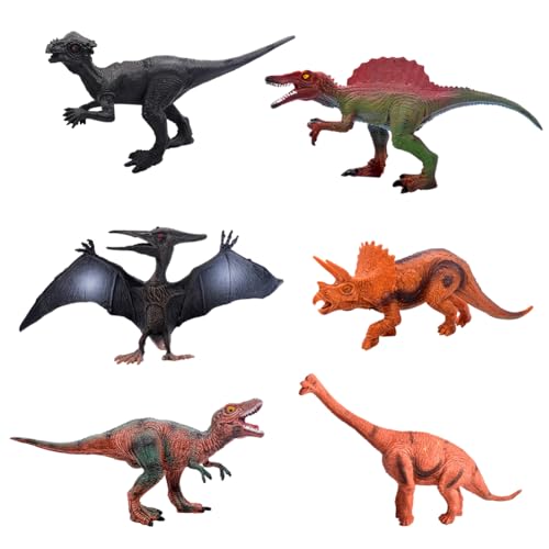 6 PCS Mini Dinosaurier Set,Kinder Dinosaurier Figuren Set，Mini Dinosaurier Figuren Mini Dinosaurier Kunststoff Pädagogisches Spielzeug Dinosaurier-Spielzeugfiguren Geeignet für Geburtstagsgeschenke von BULKEE