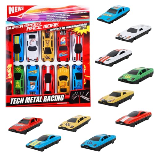 Fahrzeuge Spielzeug Auto Kreativität Mini Auto Modelle Spielpreise für Kinder Jungen Mini Rennauto Spielauto Set Buntes Autos Spielzeug Geschenk für Kinder Sammler 10 Stück von BuLKee