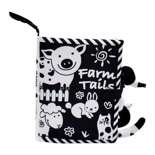 Stoffbuch Baby,Schwarz Weiss Spielzeug Baby, Babybuch Baby Stoffbuch Soft Bilderbuch Black White Babybuch Kontrast Baby Toys Alphanumerische ab 0 3 6 Monate Quiet Book Geschenk Für Jungen & Mädchen von BuLKee