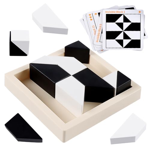 Tangram Holzpuzzle Spielzeug, 16 Stück Kinder Geometrisches Puzzle Building Toy Stapel Blöcke Puzzle Spielzeug Montessori Toy Bausteine für Children Lerngeschenk von BuLKee