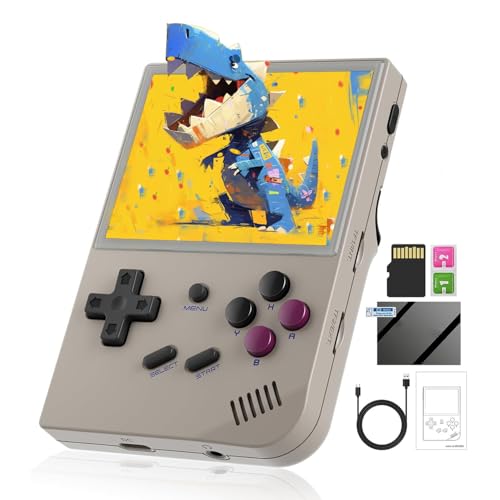 BuLuHAHA RG35XX Plus Retro Handheld Spielkonsole, 64G Retro Konsole 3.5", Linux-System ARM Cortex-A53 1.5GHz, Handheld Spielekonsole Unterstützt HDMI TV-Ausgang 5G WiFi Bluetooth 3300mAh(grau) von BuLuHAHA