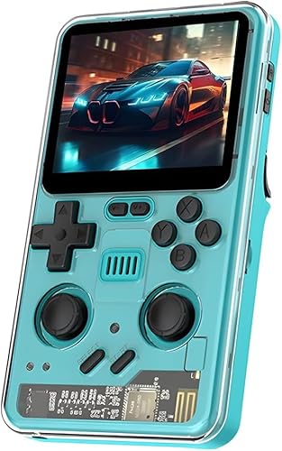 RGB20 Pro Handheld Spielkonsole 64GB RK3566 Quad-Core Open Source System, Duale TF Karten, TV Ausgang, Retro Konsole 3,2 Zoll IPS Bildschirm,5000 mAh, klassisches Spiel erlebnis(Blau) von BuLuHAHA