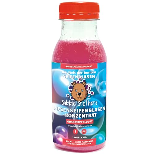 Bubble Brothers Riesenseifenblasen Flüssigkeit Konzentrat 250ml fur 5 Liter Seifenblasen Nachfüllflasche für Kindergeburtstag Sommerfest Große Seifenblasen Giant Bubbles Seifenblasenlösung von Bubble Brothers