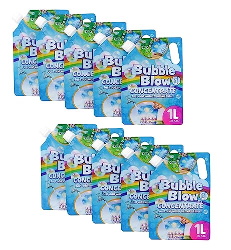 10-er Set Seifenblasenkonzentrat, pro Beutel 400 ml zum Auffüllen mit 600 ml Wasser ergibt 1 Liter Seifenblasenflüßigkeit von Bubble Store