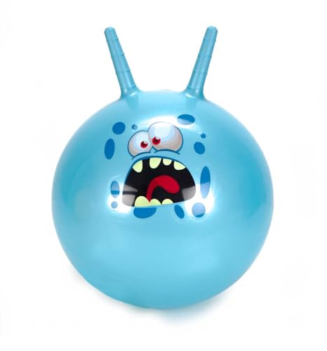 Bubble Store Hüpfball für Kinder mit lustigem Comic-Monster, Durchmesser ca. 45 cm, Tragkraft max. 50 kg (Blau) von Bubble Store