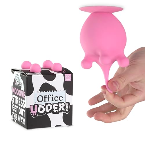 Bubblegum Stuff Office Udder Squishy Silikon Kuh Euter Stressabbau Schreibtisch Spielzeug Saugnapf Stressabbau Lustiges Diskretes Stress-Busting Geschenk für Kollegen, Chefs oder jeden, der ein von Bubblegum Stuff