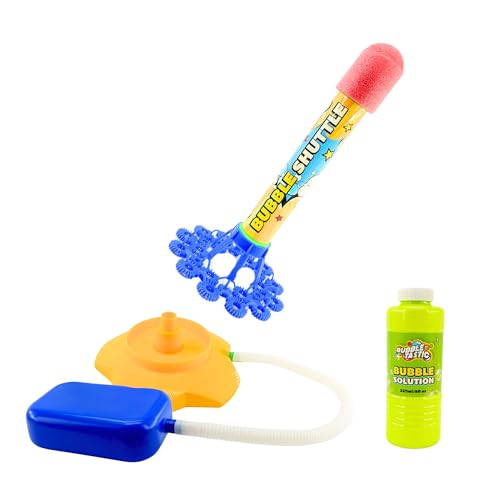 Bubbletastic Blasenspielzeug Kinder, Seifenblasen Raketen Spielzeug, Blasen Shuttle Sommer Spielzeug und Geburtstags Geschenke für Kinder, Inklusive Blasenlösung von Bubbletastic