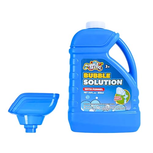 Bubbletastic Seifenblasen Lösung für Kinder, Ersatz für Seifenblasenmaschine, Kinder Sommer Spielzeug, Riesige Seifenblasen Flasche, Inklusive Trichter | 1,8 L | Blau von Bubbletastic