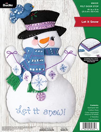 Bucilla, Let It Snow Türstopper-Set, Filzapplikation, perfekt für Urlaub, DIY, Kunst und Handwerk, 89632E von Bucilla