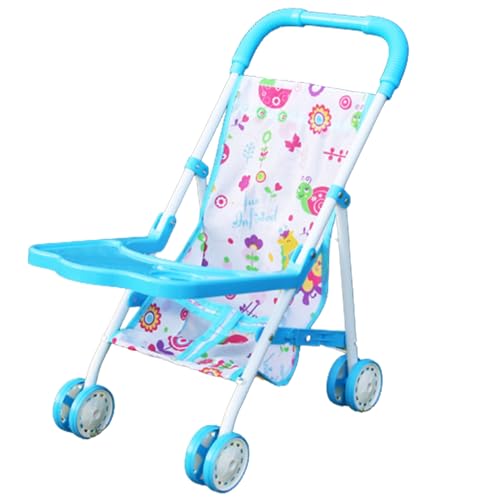 Babypuppenspielzeug, Puppenwagen für 3+ Kinder Faltbare simulierte Spielzeug Kinderwagen große Kapazität Baby Kinderwagen Spielzeug mit EAS von Budstfee