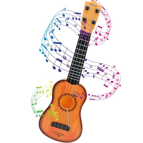 Mini -Gitarre, Gitarre für Kinder 17 Mini -Gitarren -Ukulele -Kleinkindgitarre mit 4 verstellbaren Saiten frühe lehrreiche Klassische Gitarre für Fähigkeiten, die Kinder Weihnacht von Budstfee