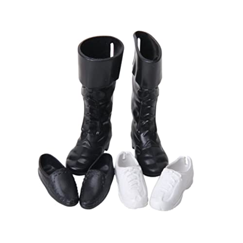 Budstfee Mini -Schuhe, Puppenhaus Miniaturschuhe süße Mini -Puppe Prince Schuhe für Puppenspielzeugzubehör Haus Dekorieren 3pairs (schwarz und weiß), Puppenhaus Miniaturschuhe von Budstfee