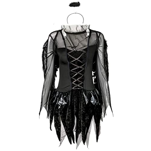 Demenzkostüm, Halloween Frauen Kostüme gefallen Engel Kostüm Schwarz Bat Fallen Angel Devil Vampire Witch Kleid Erwachsener Cosplay M, Vampire Witch Kleid von Budstfee