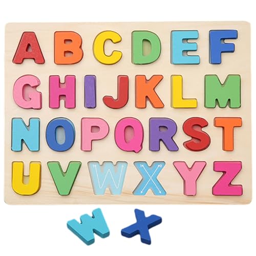 Holzrätsel für Kleinkinder | Alphabet -Puzzle Holz Alphabet Lernspielzeug mit Rätsel Board & Letter Blocks BRIEBE PUGRECLE Lernen für Kinder ab 3 Jahren und Up von Budstfee