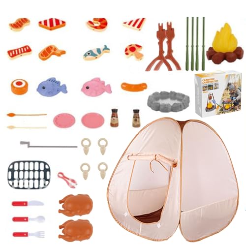 Kinderzelt | 39pcs/Set Kids Camping Zelt Spaß und interaktive Kinder Camping -Set mit Campfire & Camping Toys tun, um Kinder zu Spielen, Spiele Zelt für Jungen Mädchen Weihnachtsgeburtstag Geschenk von Budstfee