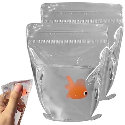 Stressabbau Squeeze, Stressspielzeug realistischer Fische mit transparenter PVC -Beutel süßes Squish Stress Relid Toy, 4x3 Zoll Soft Squeeze Spielzeug für Angst und Entspannung Kinder Erwachsene Gesc von Budstfee