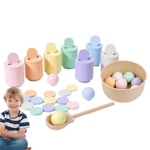 Bälle In Tassen Kleinkinder m-ontessori Spielzeug,w-aldorf Puppen Sensorik Holzspiele Zum Zählen Und Sortieren Farben Lernen— 7 Holzkugeln Bunt Bälle In Tassen Kleinkinder m-ontessori Spielzeug,w-aldorf Puppen Sensorik Holzspiele Zum Zählen Und Sortieren Farben Lernen— 7 Holzkugeln Bunt von Buerfu