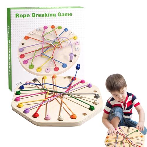 Brainy Knots Seil-Entwirrungsspiel, Twisted Rope Puzzle-Spiel, Knots Rope Untangling Strategie-Brettspiel,Twisted Rope Untying Challenge Board Game for Boys Girls von Buerfu