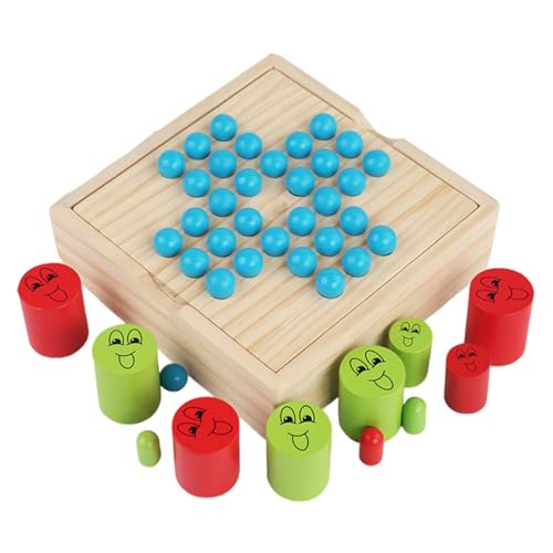 Buerfu 2-in-1-Schachspiel, Schach aus Holz,2-in-1-Einzelspieler-Logik-Schachspielzeug für Kinder - Intelligentes Logik-Lernspiel für draußen, zu Hause, in der Schule und auf Reisen von Buerfu