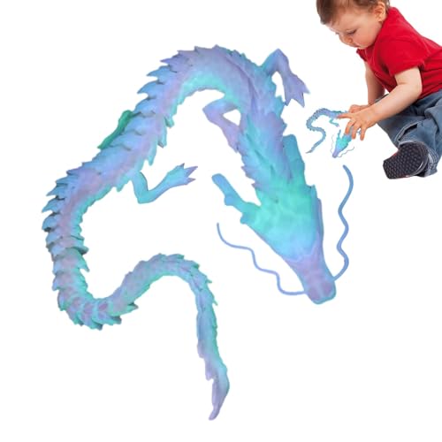 Buerfu 3D-Gedruckter Drache, bewegliches Drachenspielzeug,Bewegliches leuchtendes bewegliches Drachenspielzeug - Dekorative bewegliche Drachenfigur für Wohnzimmer, Eingangsbereich, Arbeitszimmer, von Buerfu