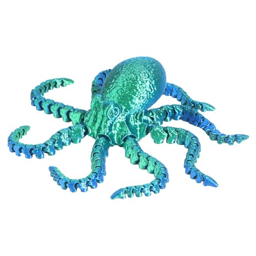 Buerfu 3D-gedrucktes Oktopus-Spielzeug,3D-gedrucktes Oktopus-Zappelspielzeug | Bewegliches Tierspielzeug mit beweglichen Gelenken | Bewegliche Tiefsee-Actionfigur, kreative -Verzierung, buntes von Buerfu