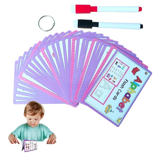 Buerfu Alphabet-Flash-Karten-Spielzeug, Alphabet-Lern-Flash-Karten | Lernkarten für Kinder - Lernkarten für frühes Lernen, löschbare Alphabet-Lernkarten, Entwicklungsbuchstaben-Erkennungskarten für von Buerfu