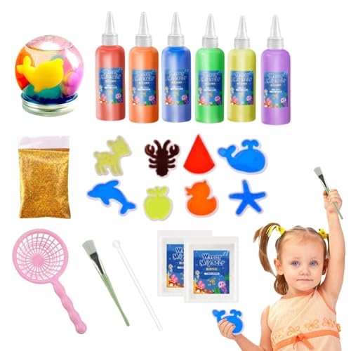 Buerfu Aqua Gelz Set, Magischer Wasserelfe Kreativ Kit Für Kinder D-iy 3D Aqua Fairy M-agic Water E-lf Wassergel Spielzeug Für Familie, J-ungen, Mädchen, Freunde, Kinder von Buerfu