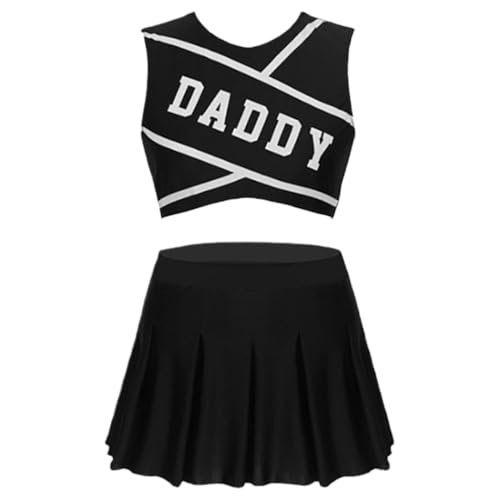 Buerfu Cheerleader-Outfit, Cheerleader-Kostüm,Modisches Cheer-Outfit Cheerleading-Outfit - Bequeme Cheerleader-Uniform, Cheer-Uniformen für Thanksgiving, Weihnachten von Buerfu