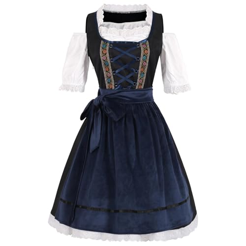 Buerfu Damen Oktoberfestkleid – Bierkostüm für Damen, Oktoberfest-Kostüm, Deutsch für Halloween, Karneval, traditionelles deutsches Kleid von Buerfu