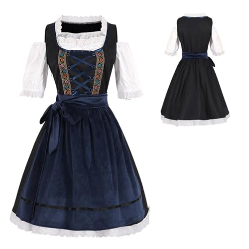 Buerfu Deutsches Outfit für Damen, Bierfest, Oktoberfest-Kostüm, deutsches Kostüm für Halloween, Karneval, traditionelles deutsches Kleid von Buerfu